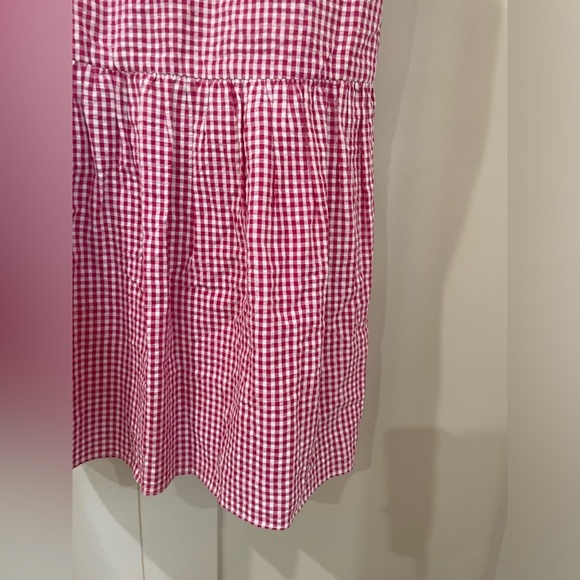 Free People Pink Gingham Mini Dress Bow Tie Straps Size XS 100% Cotton - Picture 5 of 10